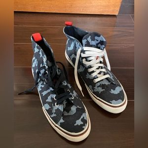 Superga animal print blue high top sneakers